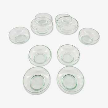 Suite of 10 Daum crystal cups