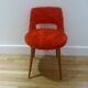 vintage red fur chair