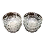 6 coupelles à dessert   Verre transparent / Bords festonnés