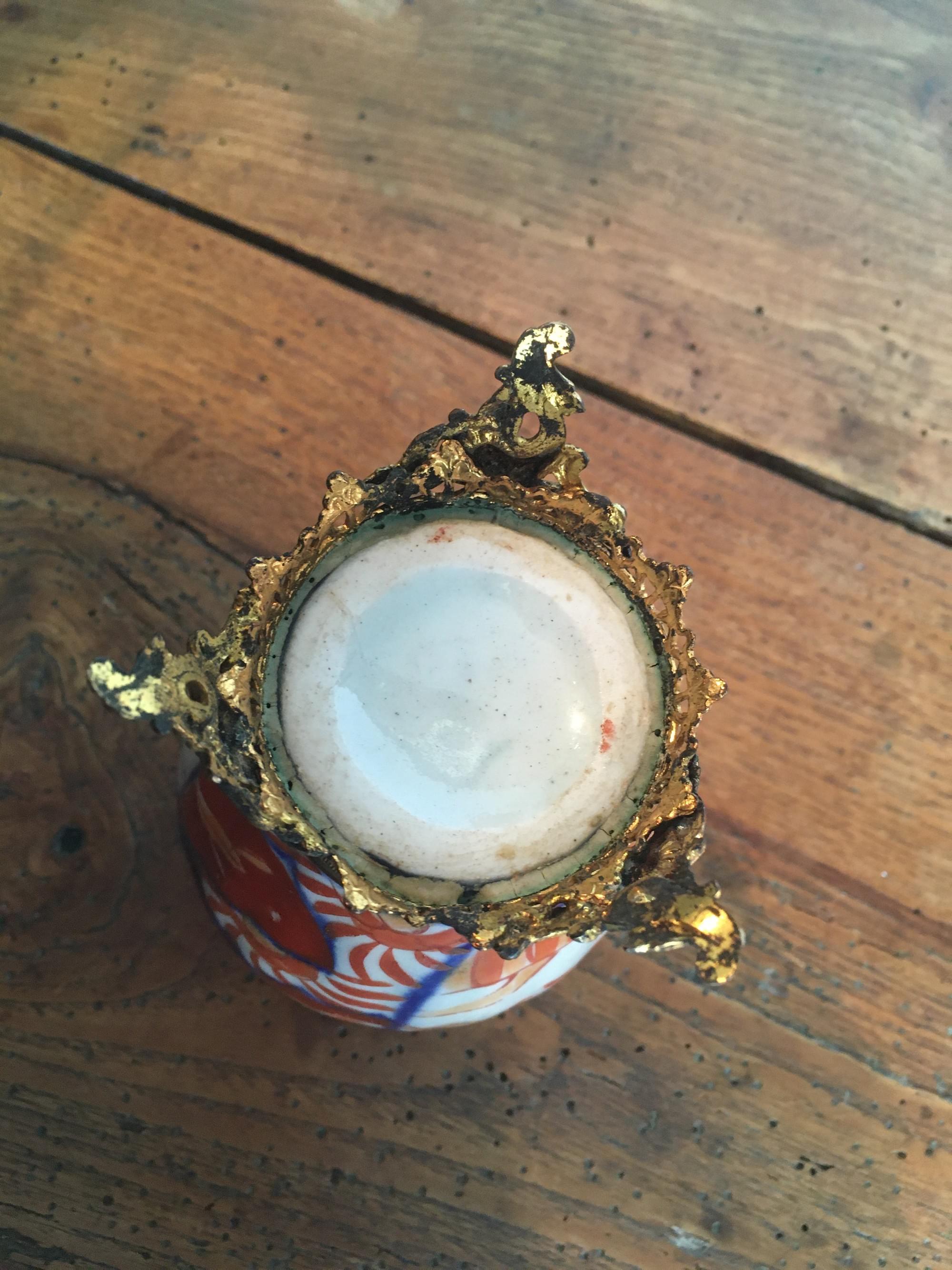 Bronze-mounted imari vase