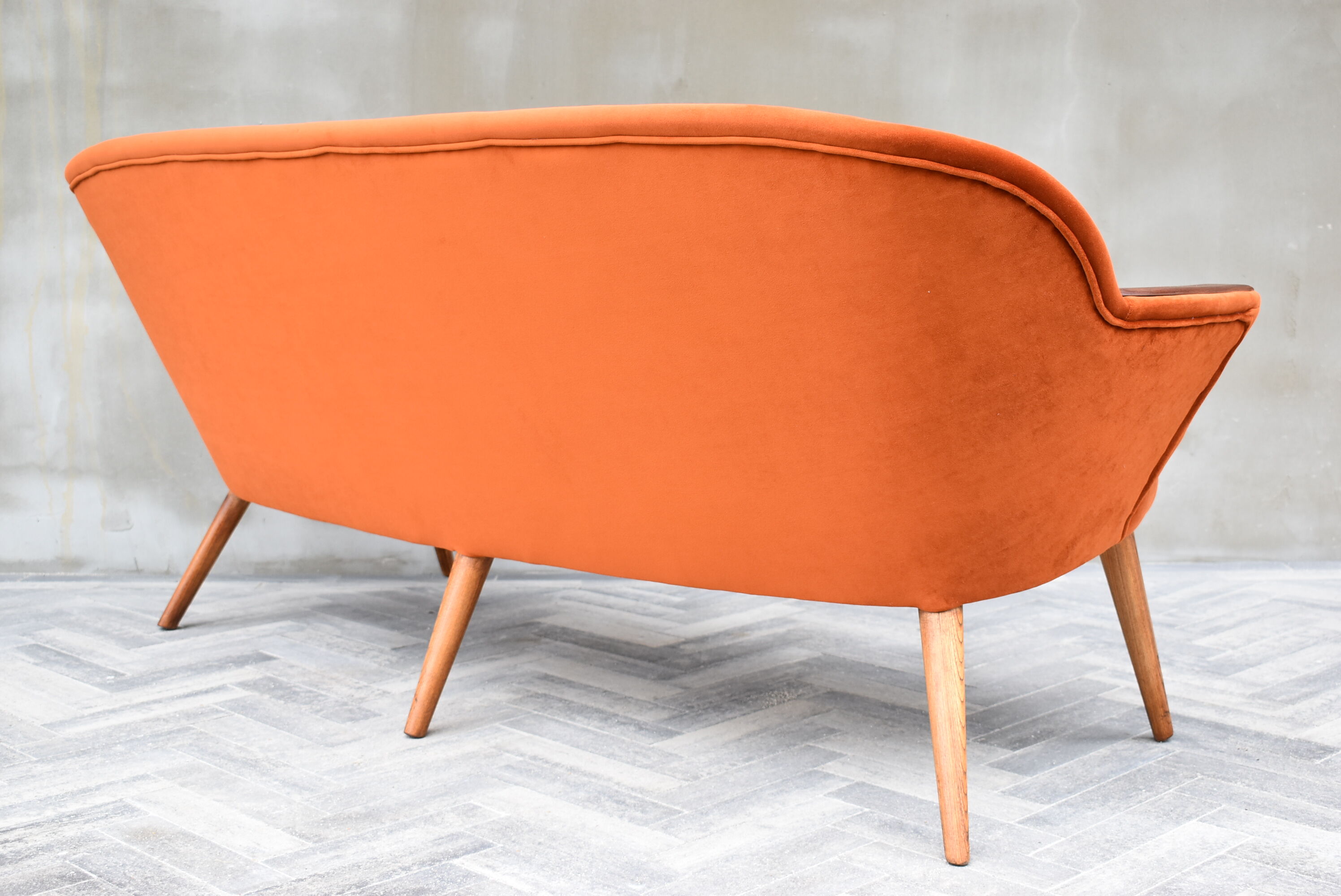 Vintage Sofa, 1960s, Russet Velvet
