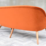 Vintage Sofa, 1960s, Russet Velvet