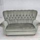 1960s, Danish 2-seater sofa. light green furniture velour.