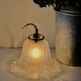 Holophane glass pendant light