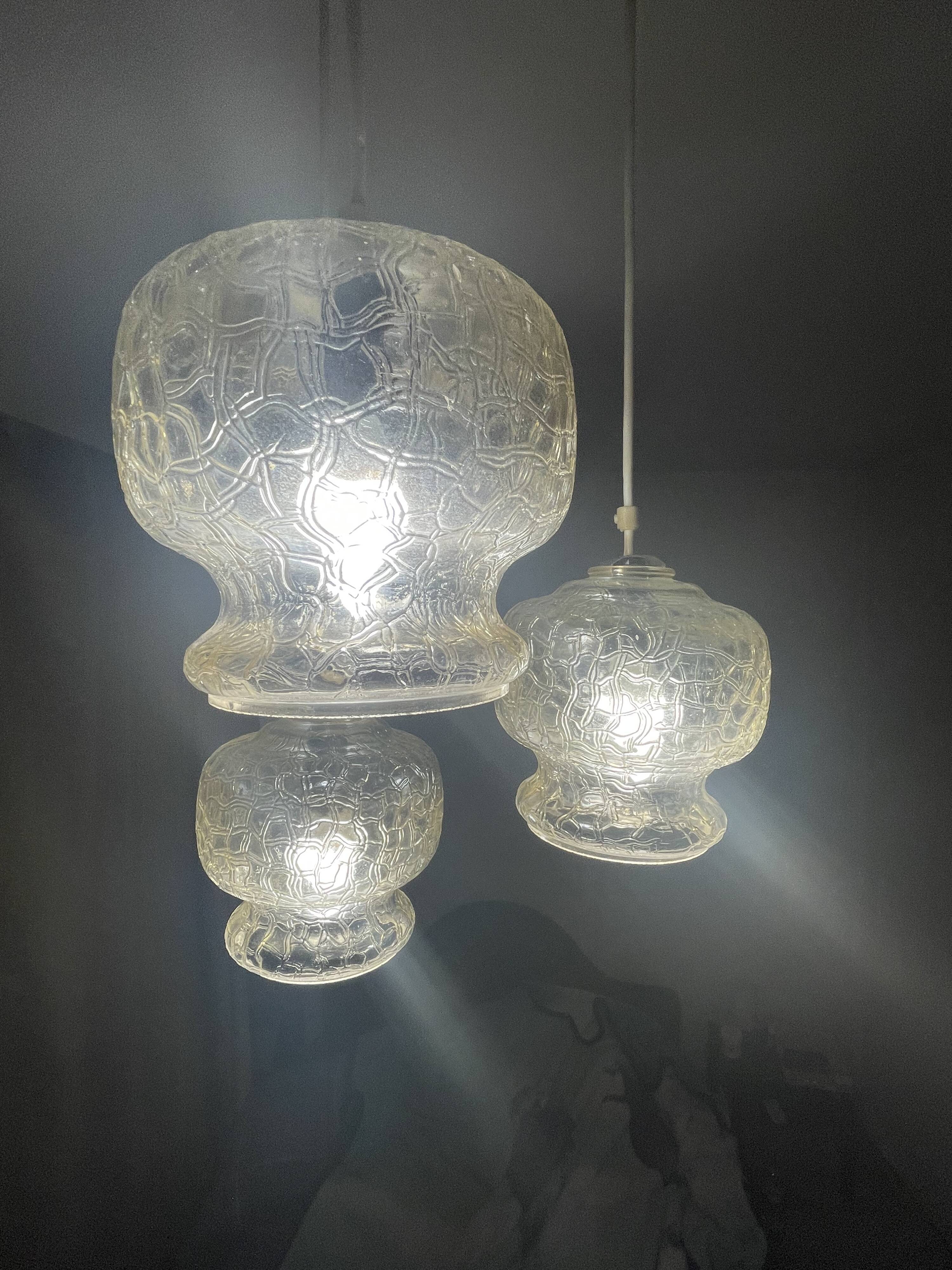 Suspension with three glass globes from the 1980s