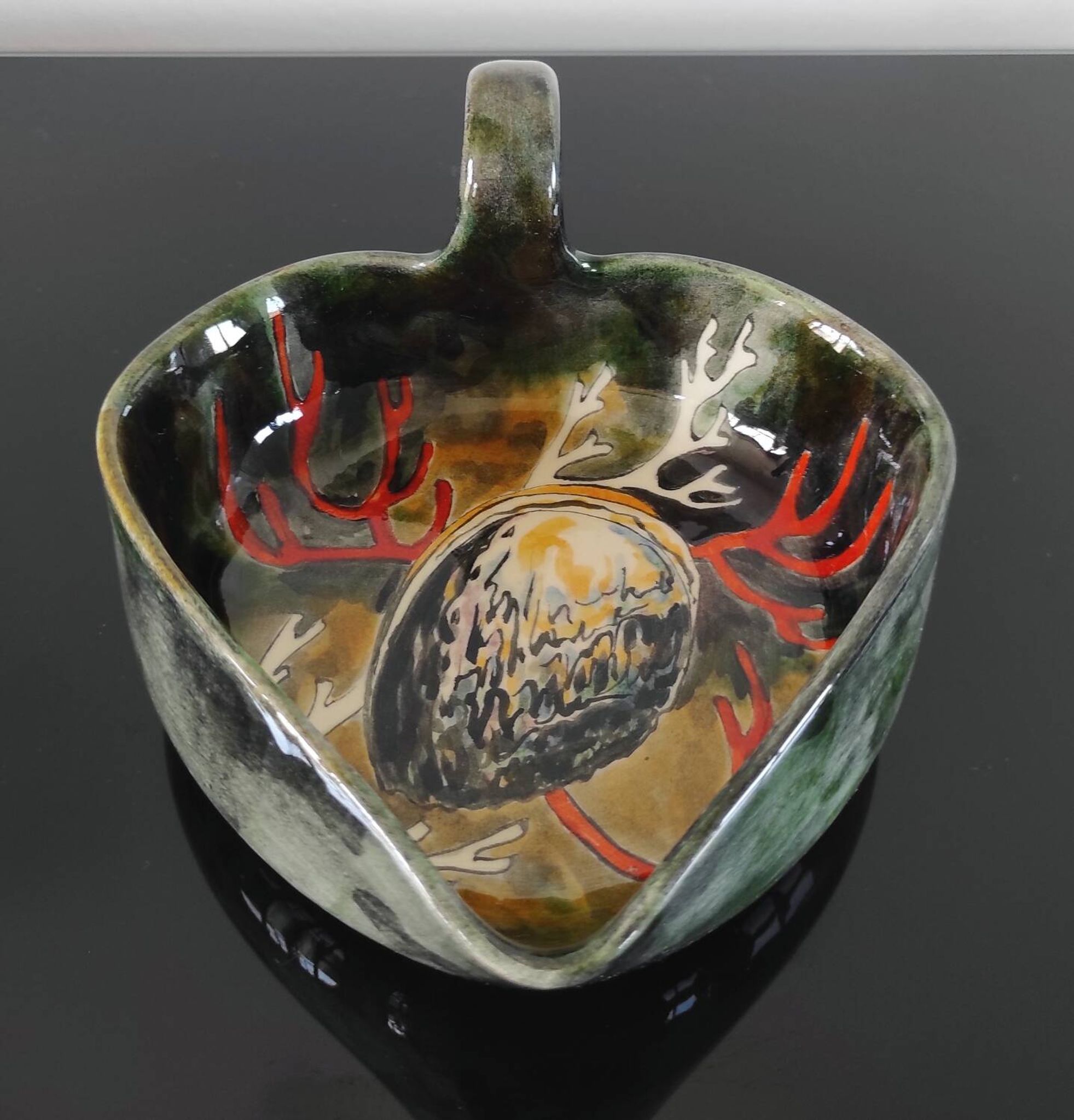 Vintage handmade dish/trinket bowl - signed Marie Louise Impe