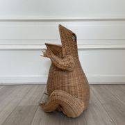Wicker frog magazine holder by Olivier Cajan