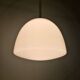 Art Deco pendant light in white opaline glass with chrome frame, 1920-30