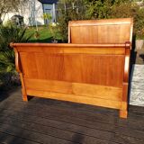 19th century walnut roller boat bed