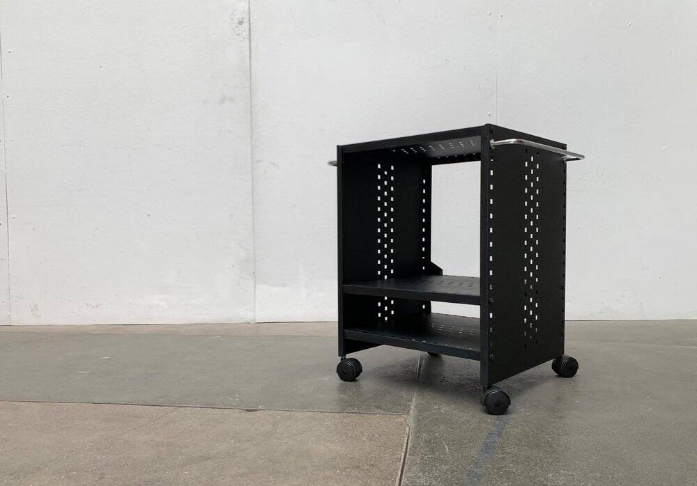 Postmodern perforated metal service trolley, 1980s