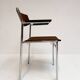 Set of 6 stackable chairs in rust colour by Gijs van der Sluis, 1970s.