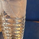 Antique crystal vase, floral pattern