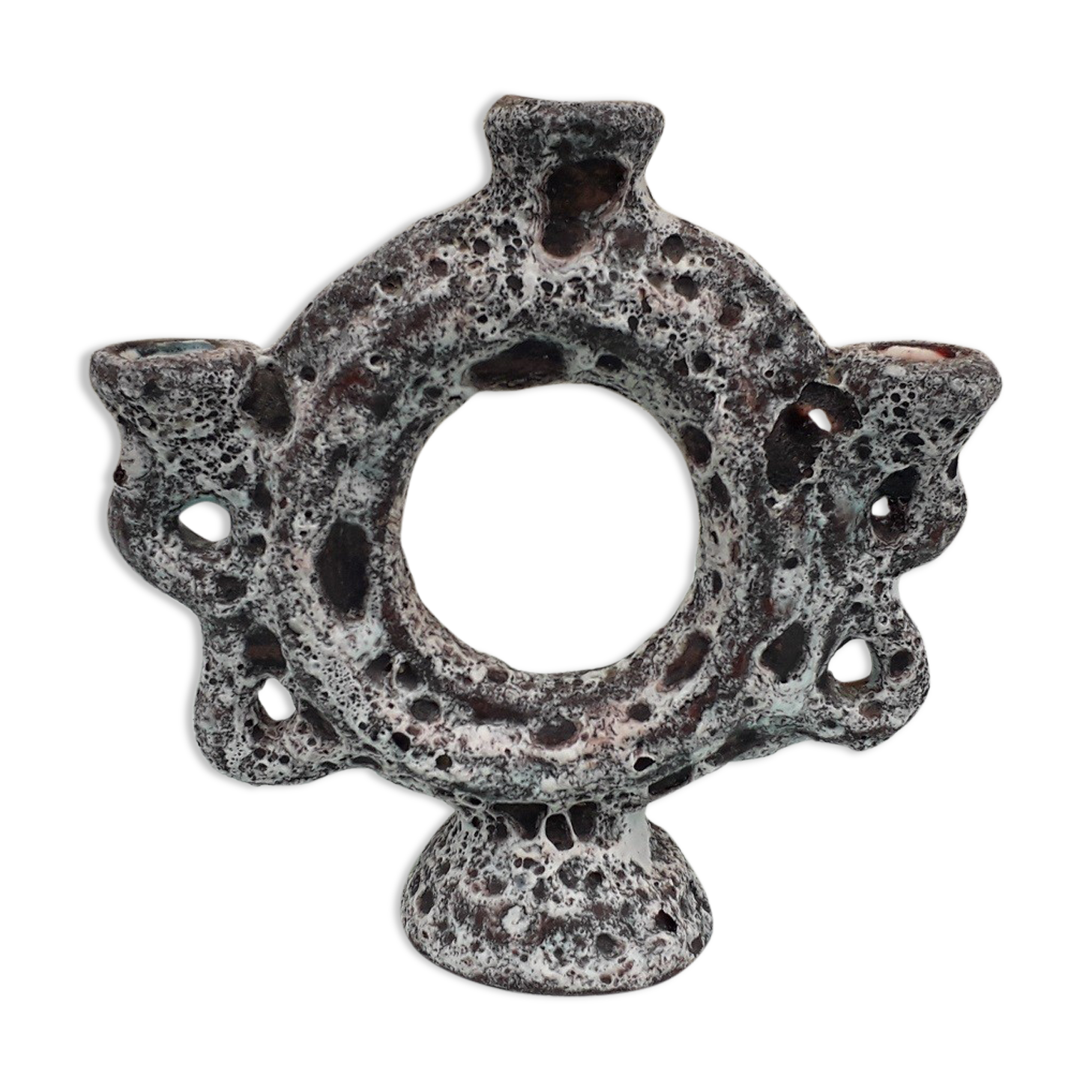 Ceramic candle holder fat lava