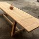 Large renovated antique table made of raw solid oak with 2 extensions, measuring 2.92m.