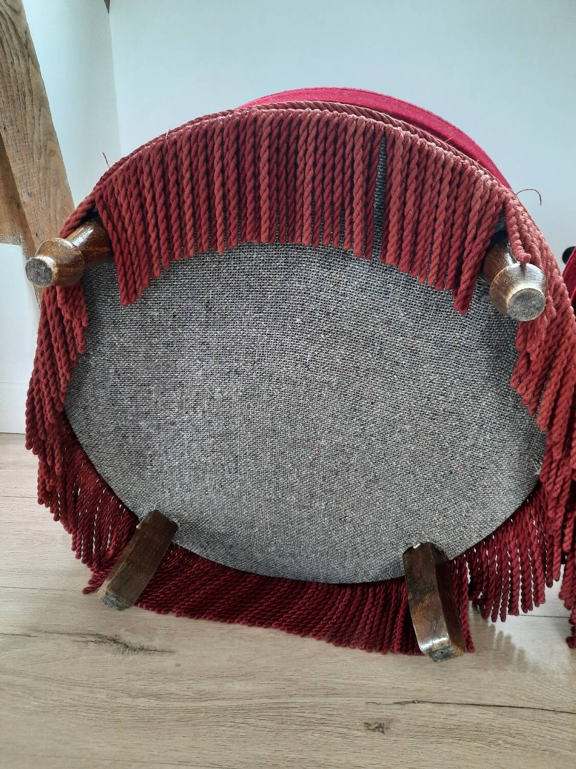 Pair of Napoleon III style red velvet armchairs