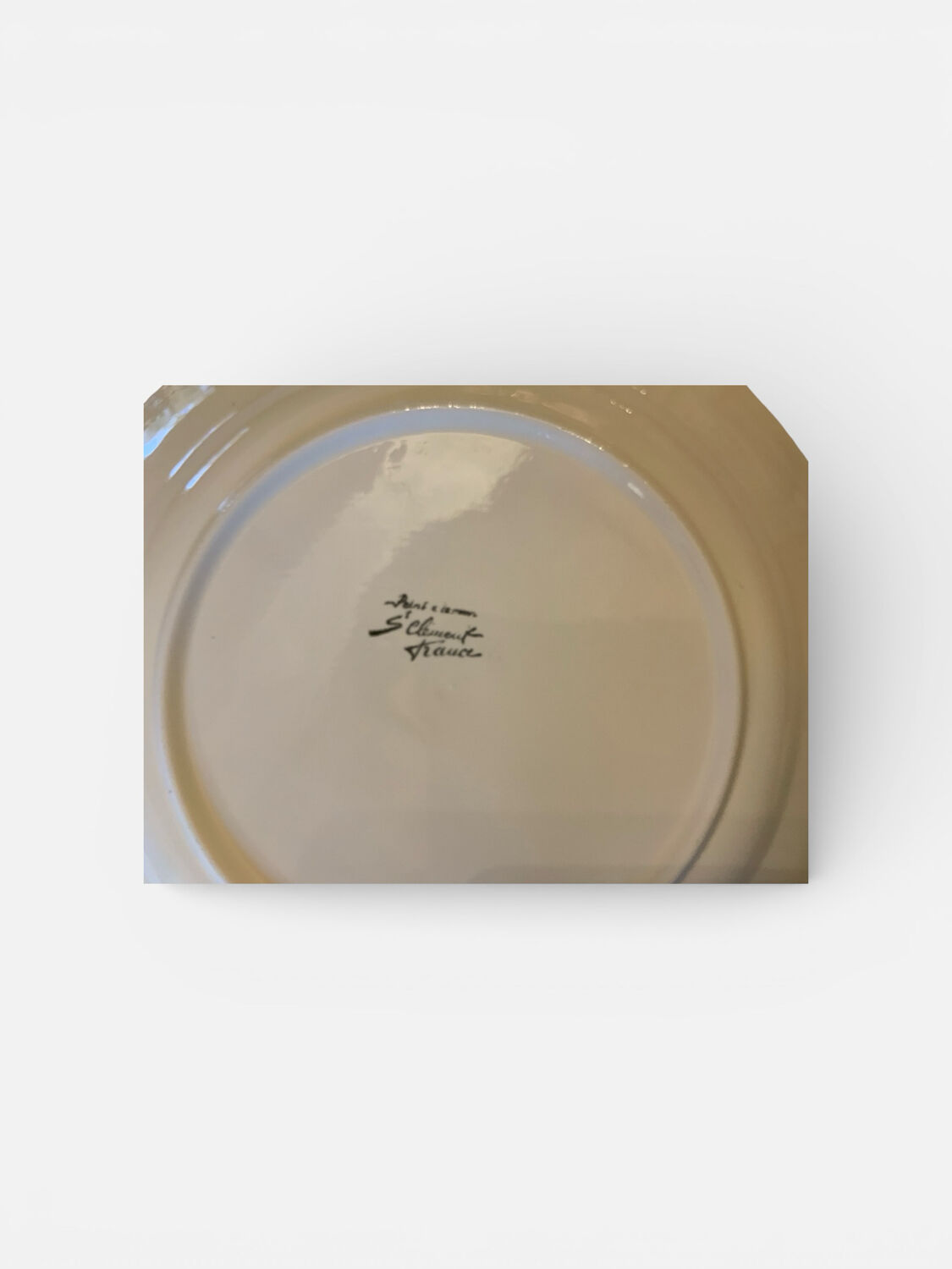 Set of 3 Saint-Clément majolica plates – fruit decoration – 19th century