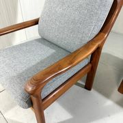 EMC Furniture teak highback easy chair & footstool Denmark 1970’s