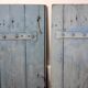Pair of old blue shutters
