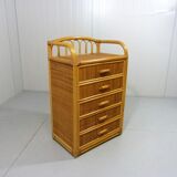 Rattan & wicker chest of drawers, 1980’s