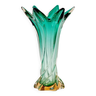 Vase torsadé vintage en verre de Murano, Italie, 1960s
