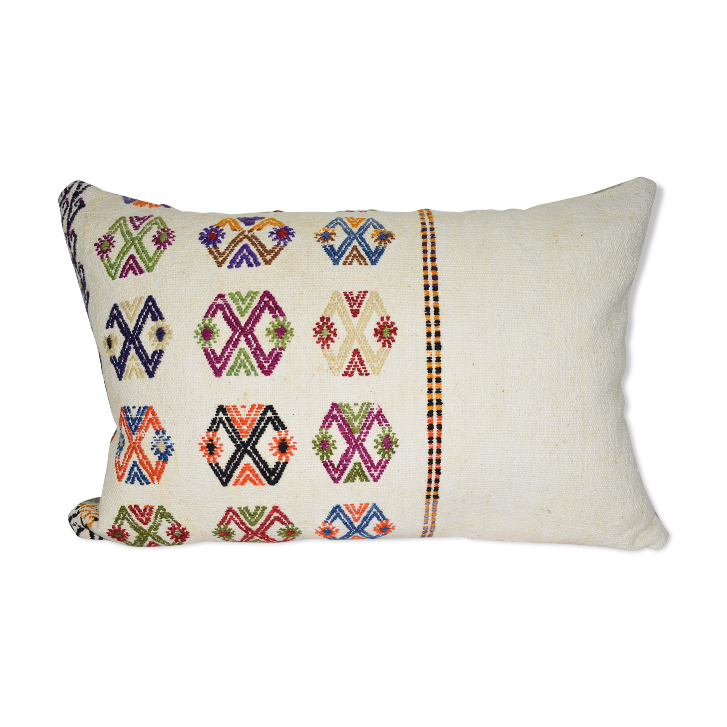 White Turkish Kilim cushion cover