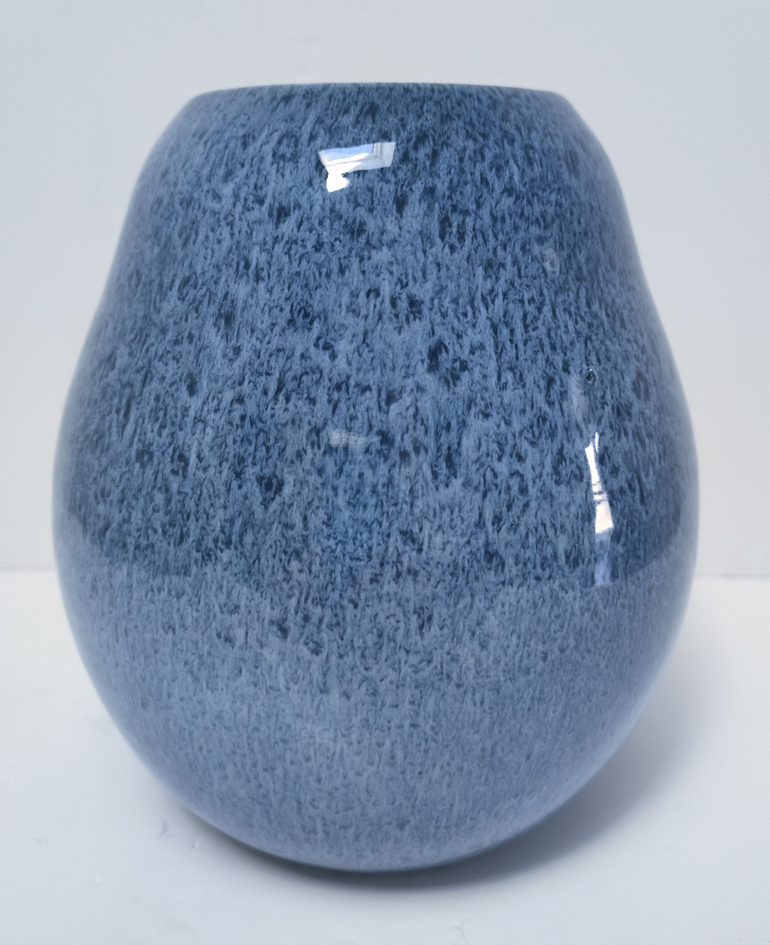Blue design glazed ceramic vase Holland 90s