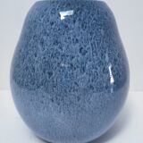 Blue design glazed ceramic vase Holland 90s