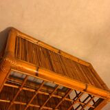 1980s bamboo and rattan bookcase/shelf