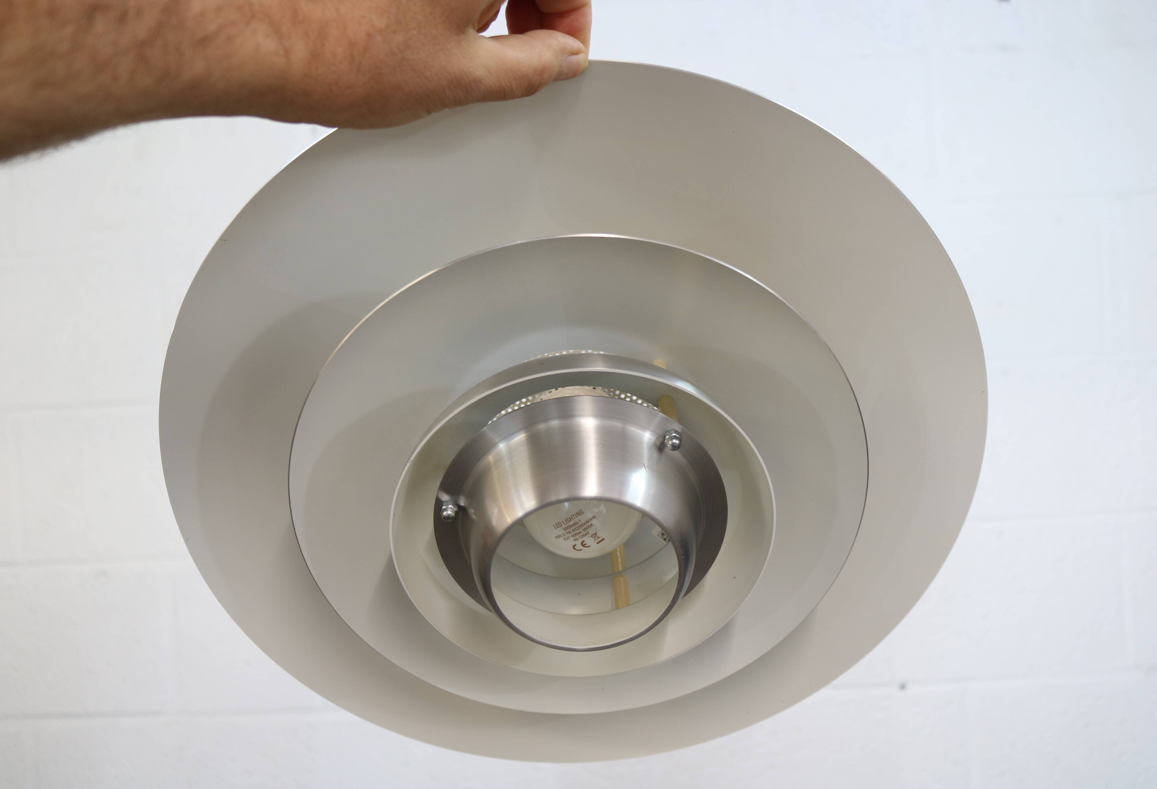 Silver Danish Jeka Metaltryk pendant Lamp - Model Dania 3020