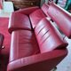 2-seater sofa & pouffe, Steiner Faubourg red leather