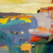 Original Oil on Canvas – “Abstract” by Ubaid Syed – Signed – Vintage & Framed – 53 × 43 cm (20.9" × 16.9")