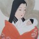 Japanese gouache painting on silk - 1930s