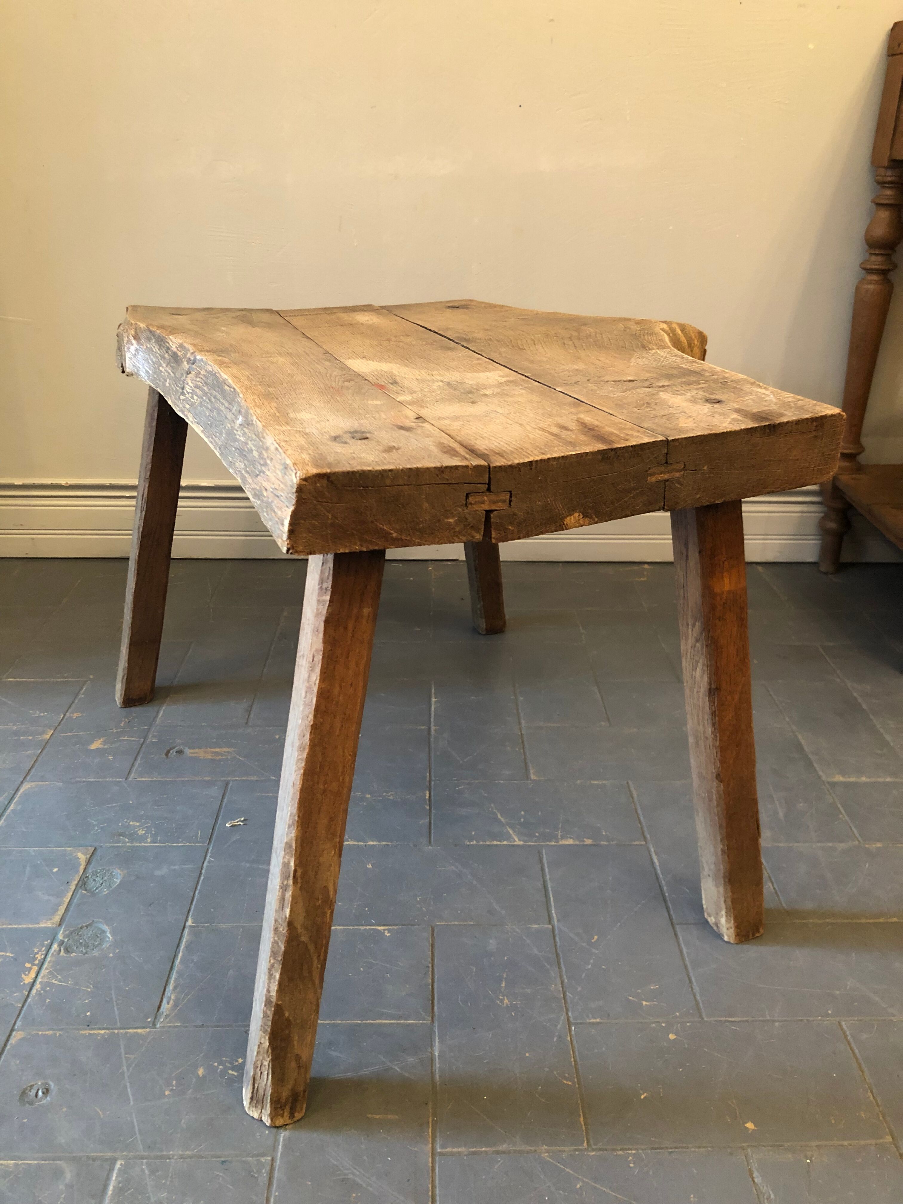 Brutalist oak coffee table