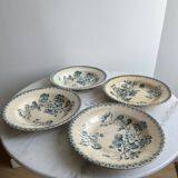 Set of four deep plates, ironstone