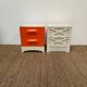 Paire de chevets Prisunic orange 1970