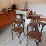 4 dark Luterma bistro chairs, sanded. Painting possible.