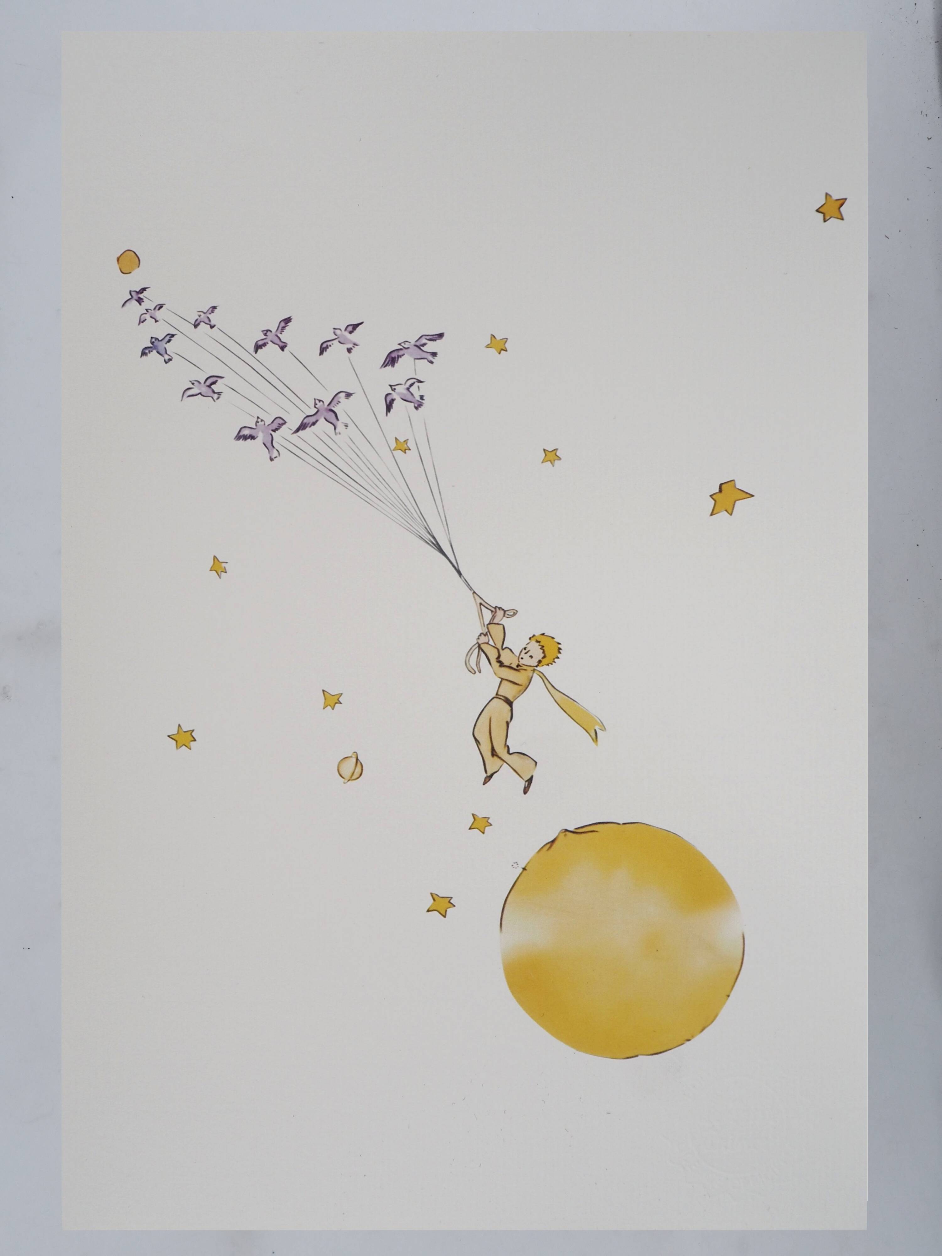 Antoine de Saint-Exupéry : Le Petit Prince en route vers les étoiles, lithographie