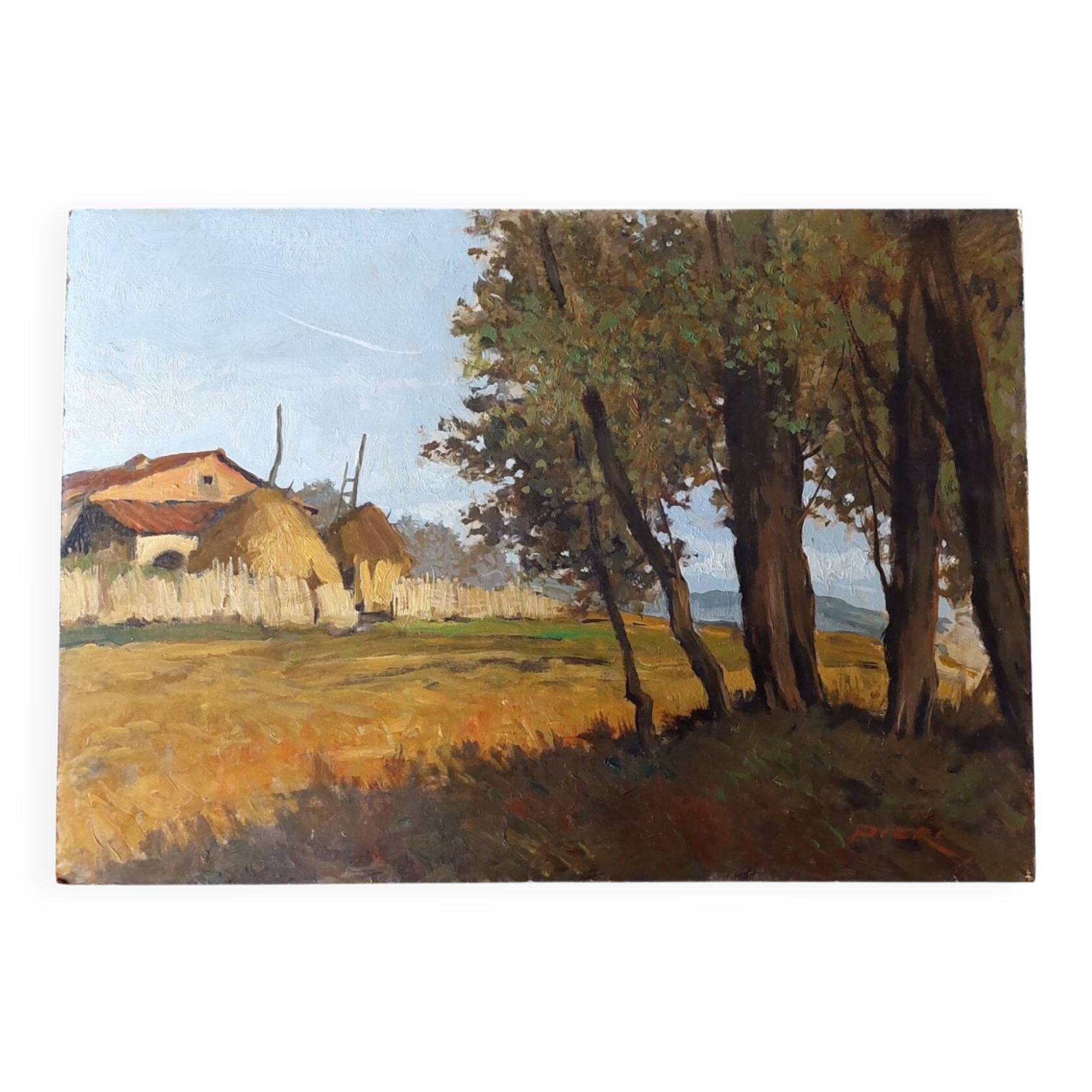 Oil painting Francesco Maria Pieri, labronica 60s/70s