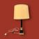Antique neoclassical column lamp - gilded and black brass - paper lampshade