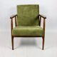Vintage green olive easy chair, 1970s