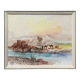 Watercolor painting "animated Orientalist landscape" B signed (to decipher) + frame