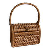 Wooden and wicker basket