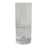 octagonal vase in thick transparent glass