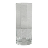 octagonal vase in thick transparent glass