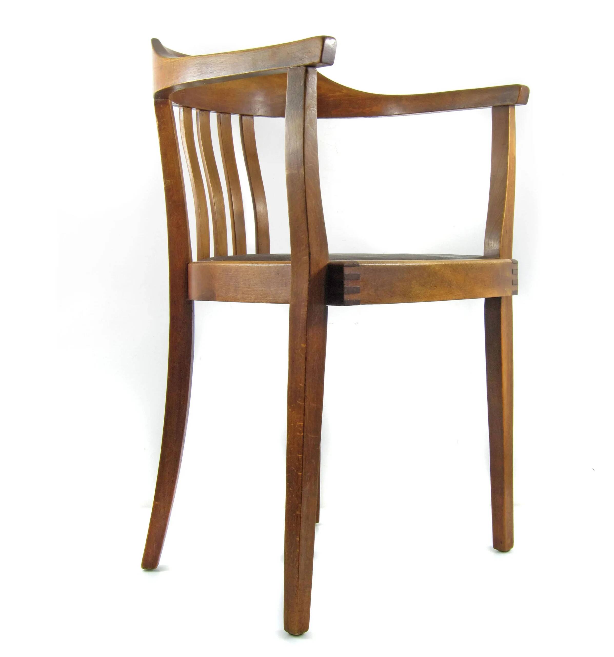 Antique Art Nouveau oak armchair, Austria or Germany circa 1910