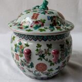 Covered pot with ginger porcelain canton polychrome
