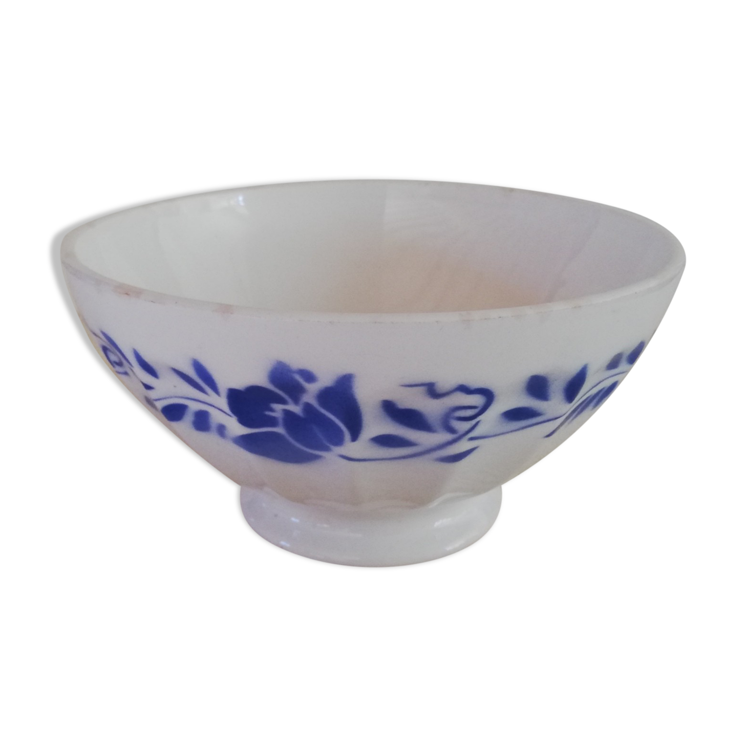 Old faceted iron earth bowl