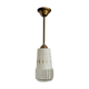 French vintage retro white & clear glass shade & gold metal ceiling light 3599