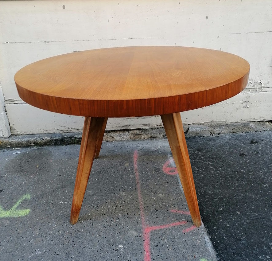 Round coffee table, beech, 1950