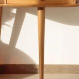 Solid oak tripod console table – vintage & restored